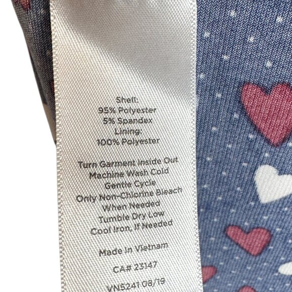 Talbots Blue red and white polka dot and hearts long sleeve dress Size 12P - Picture 14 of 14